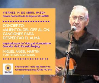 Imagen de CONCIERTO: «ALIENTO» Del Off al On. Canciones para despertar el Alma, con Miguel Ángel Martín y artistas invitados.