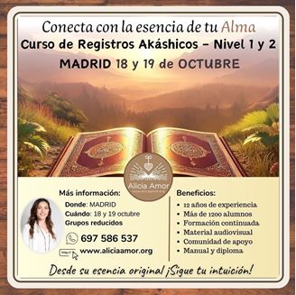 Imagen de CURSO DE REGISTROS AKÁSHICOS NIVEL I Y II MADRID