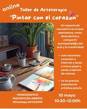 Imagen de TALLER ARTETERAPIA ONLINE - PINTAR CON EL CORAZÓN